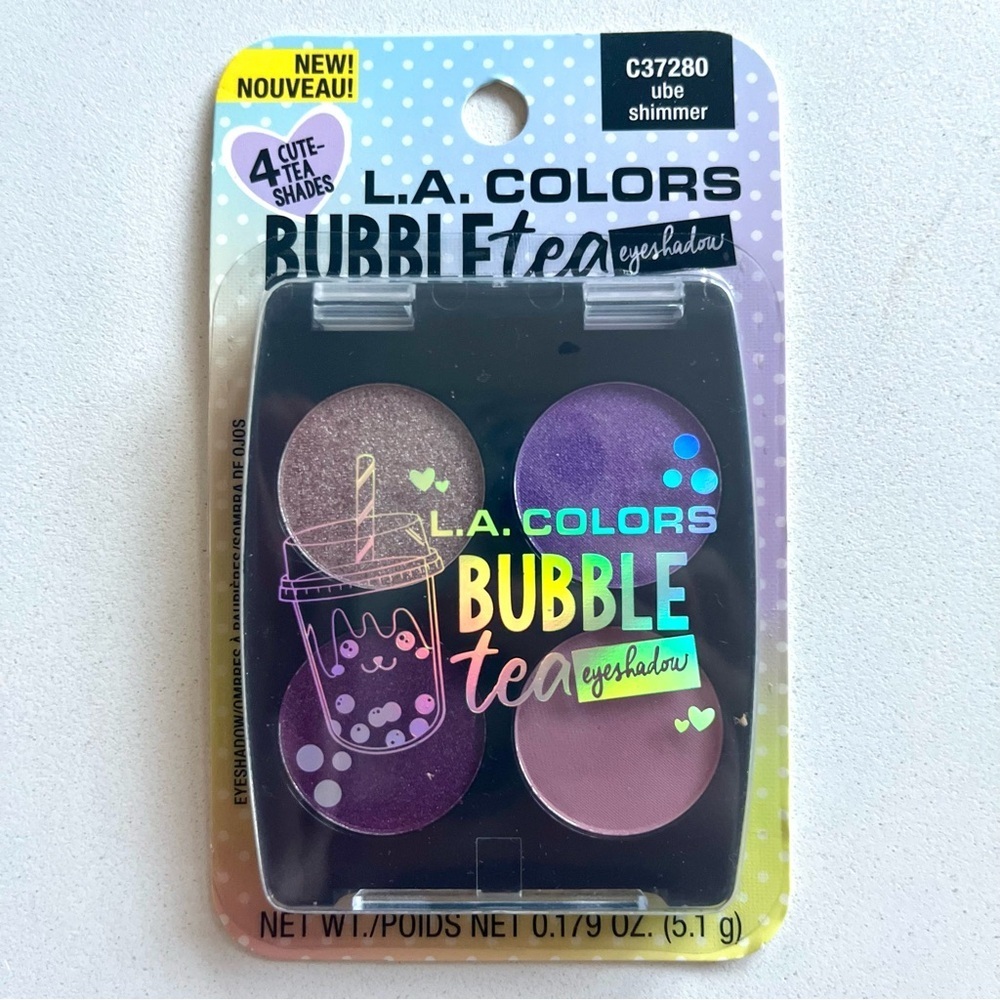 💜 L.A. Colors Bubble Tea, Shimmer Eyeshadow Palette, Ube Purple